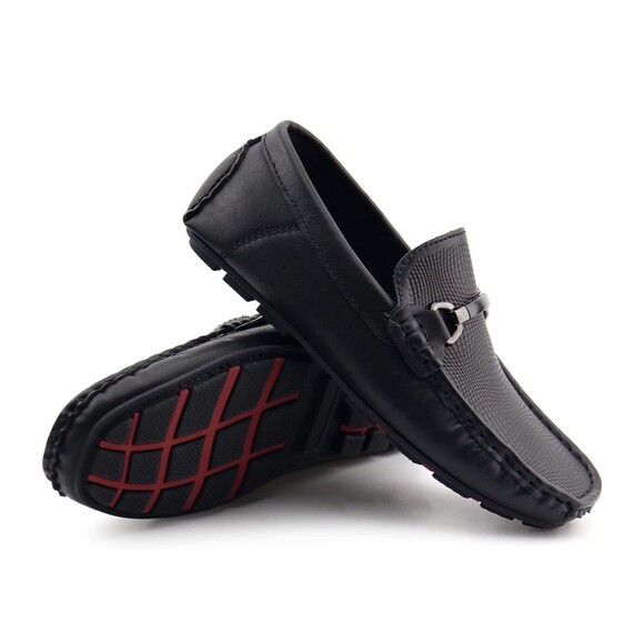 JABASIC Kids Penny Loafer Casual Slip-On Moccasin Flats Boys Dress Shoes - Picture 2 of 7